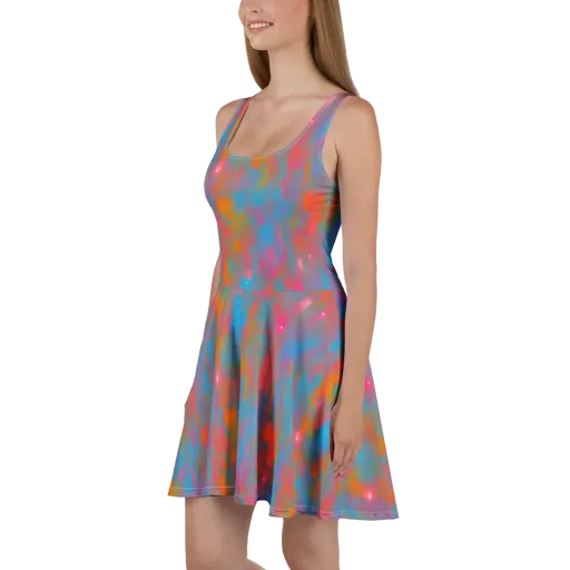 Electric Colorwash on a Skater Dress