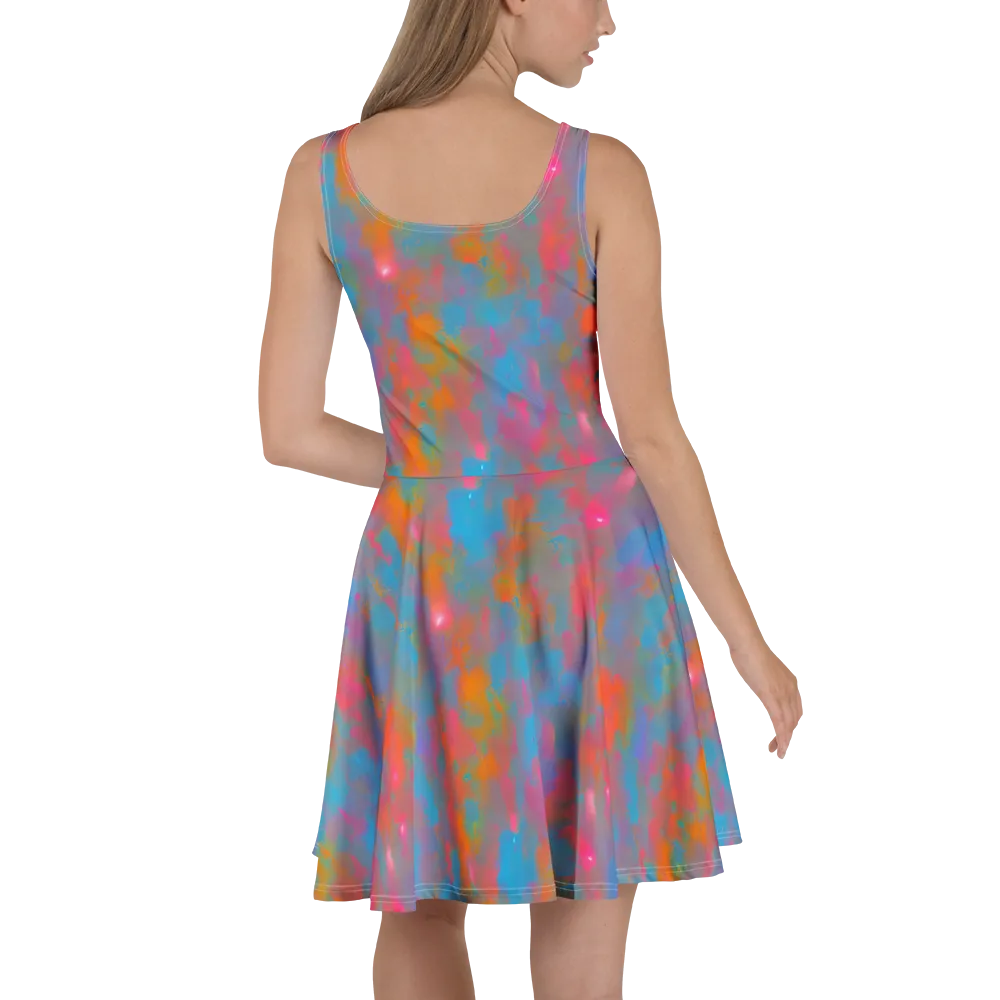 Electric Colorwash on Skater Dress — Back