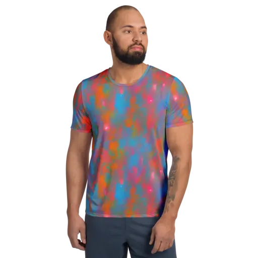 Electric Colorwash on a Men's Athletic T-Shirt