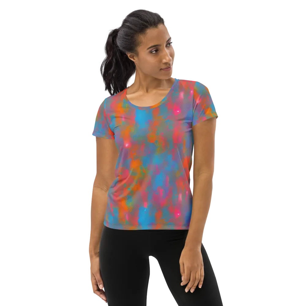 Electric Colorwash on Women's Athletic T-Shirt — Front