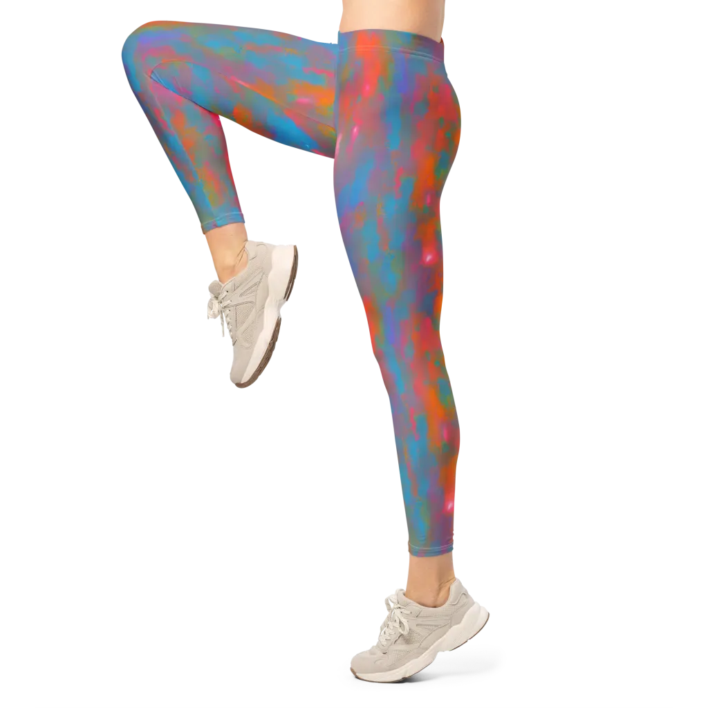 Electric Colorwash on Leggings — Left