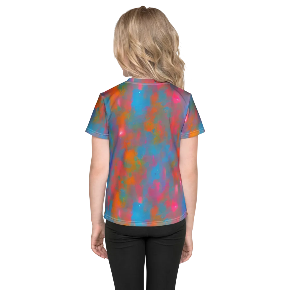 Electric Colorwash on Kids Crew Neck T-Shirt — Back