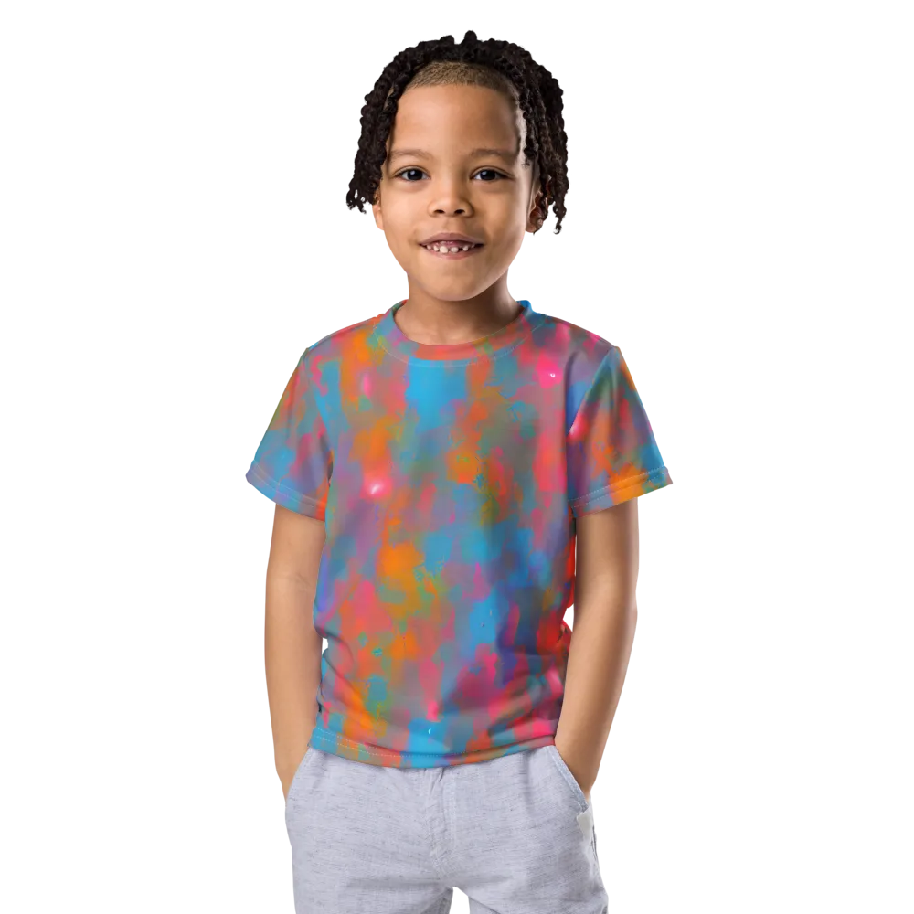 Electric Colorwash on Kids Crew Neck T-Shirt — Front