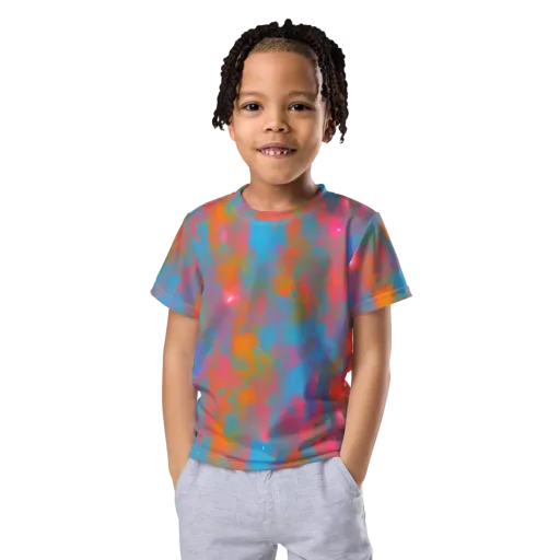 Electric Colorwash on a Kids Crew Neck T-Shirt