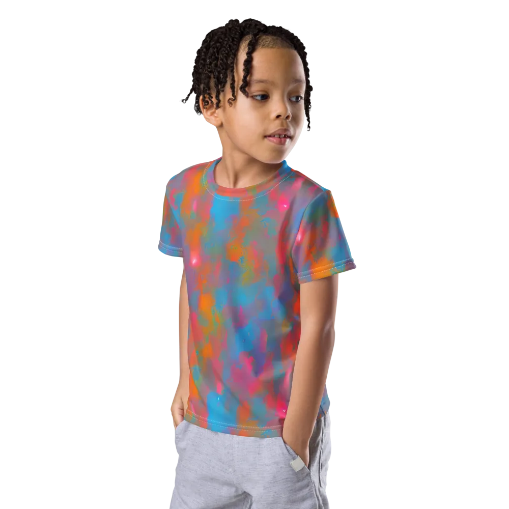Electric Colorwash on Kids Crew Neck T-Shirt — Left Front
