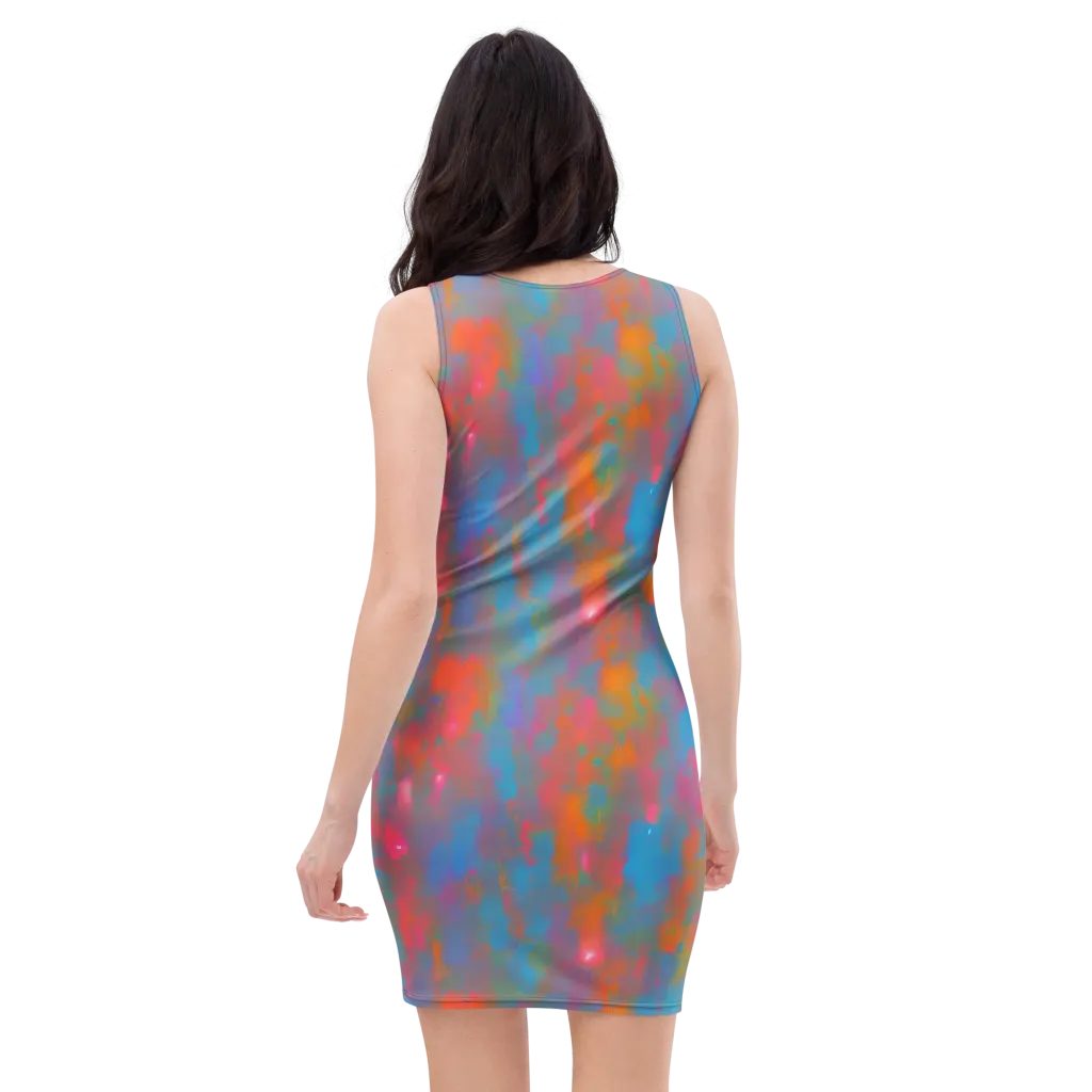 Electric Colorwash on Bodycon Dress — Back