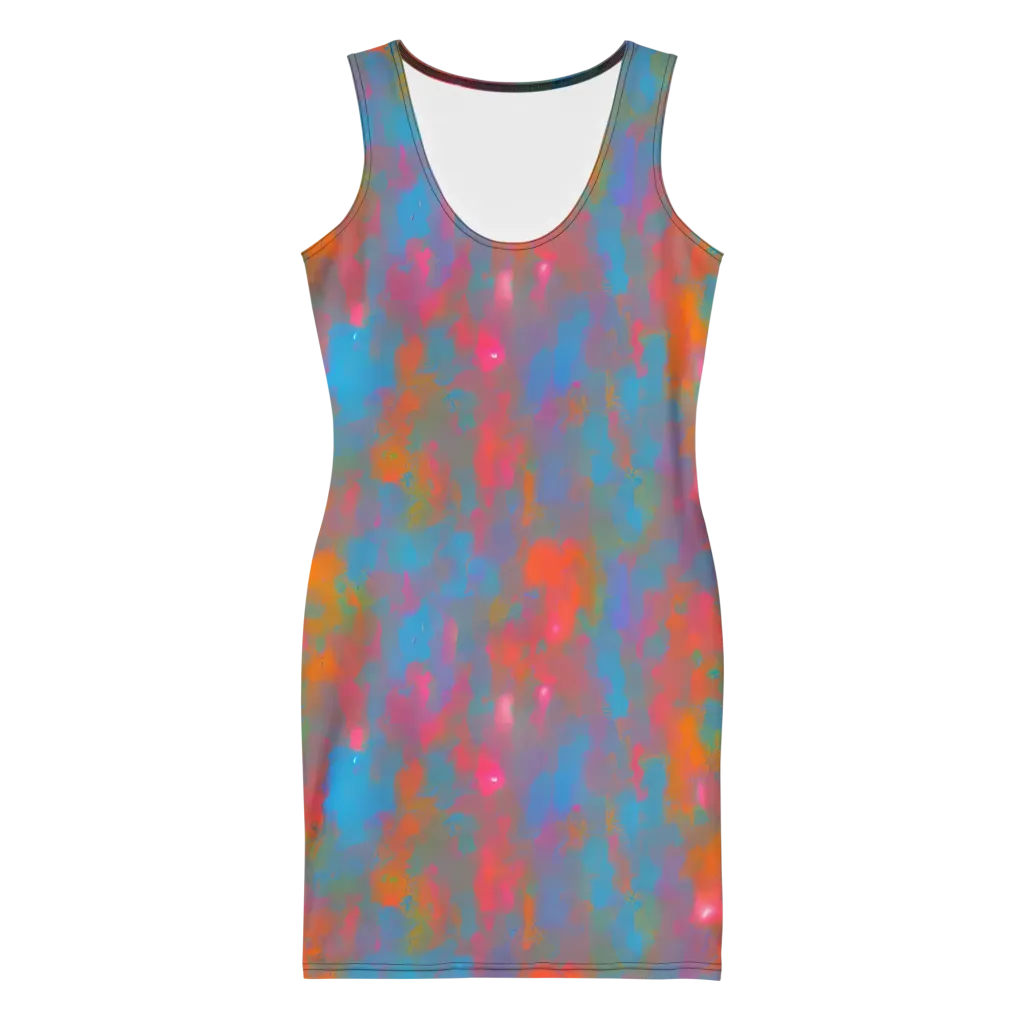 Electric Colorwash on Bodycon Dress — Front