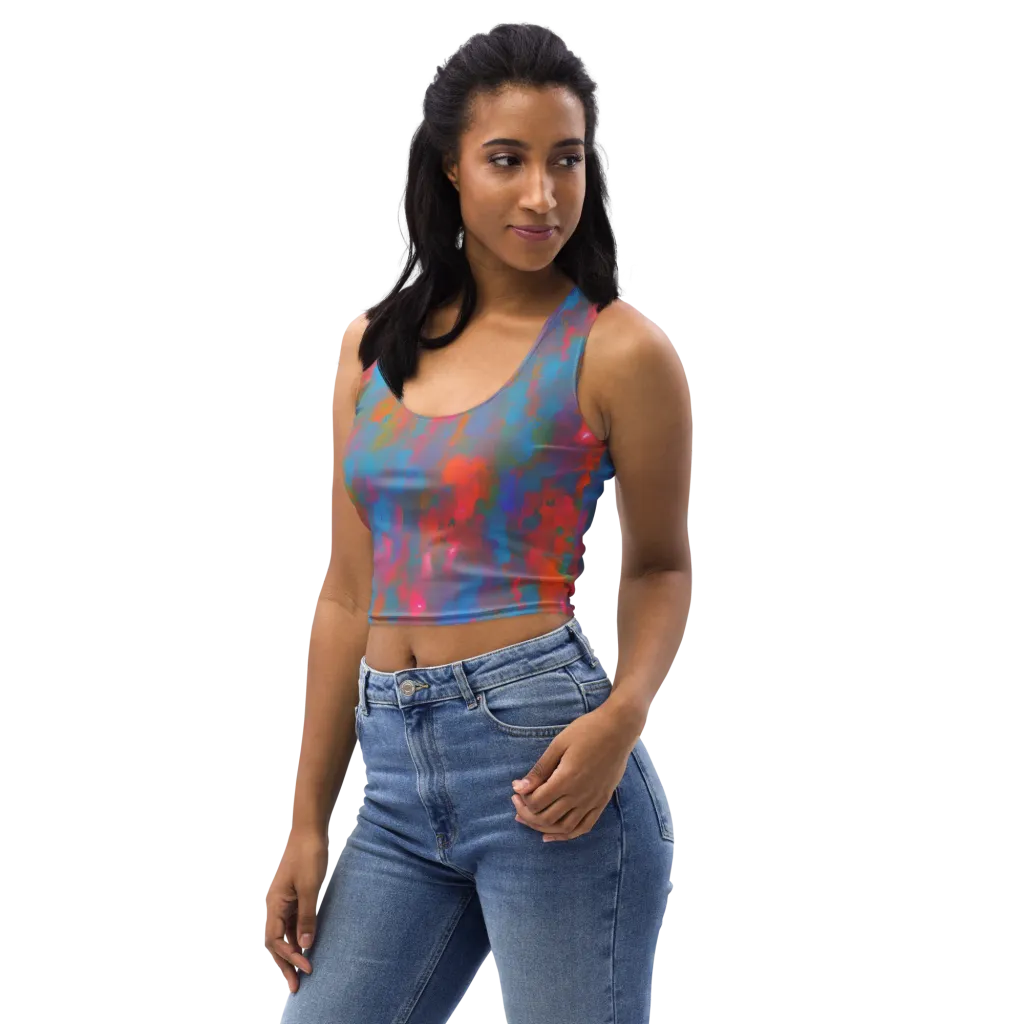 Electric Colorwash on Crop Top — Left Front