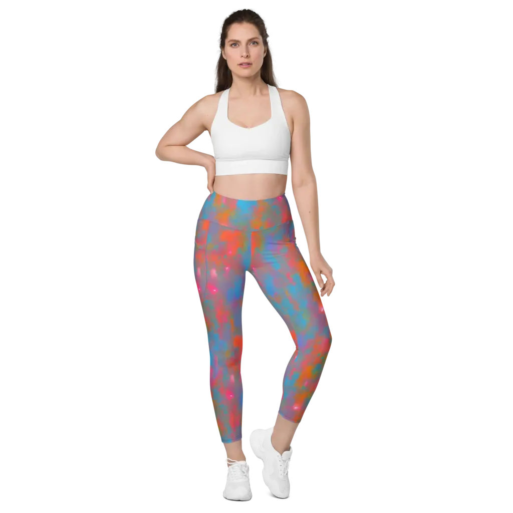 Electric Colorwash on Leggings with Pockets — Front