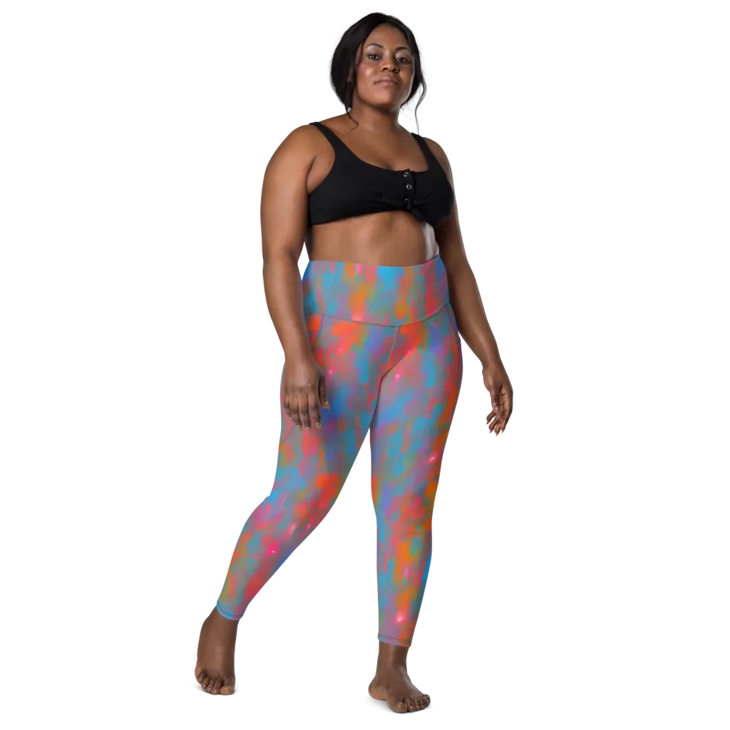 Electric Colorwash on Leggings with Pockets — Front
