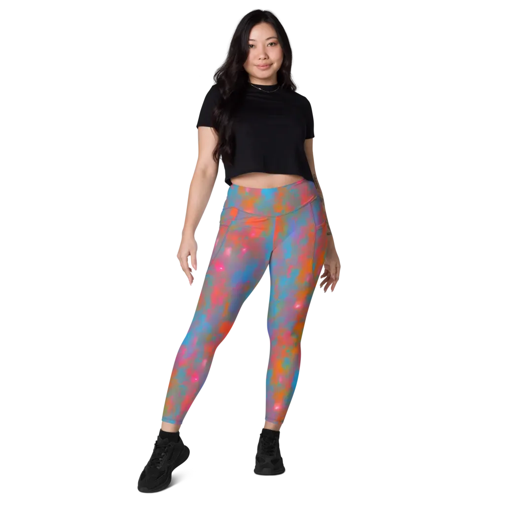 Electric Colorwash on Leggings with Pockets — Front