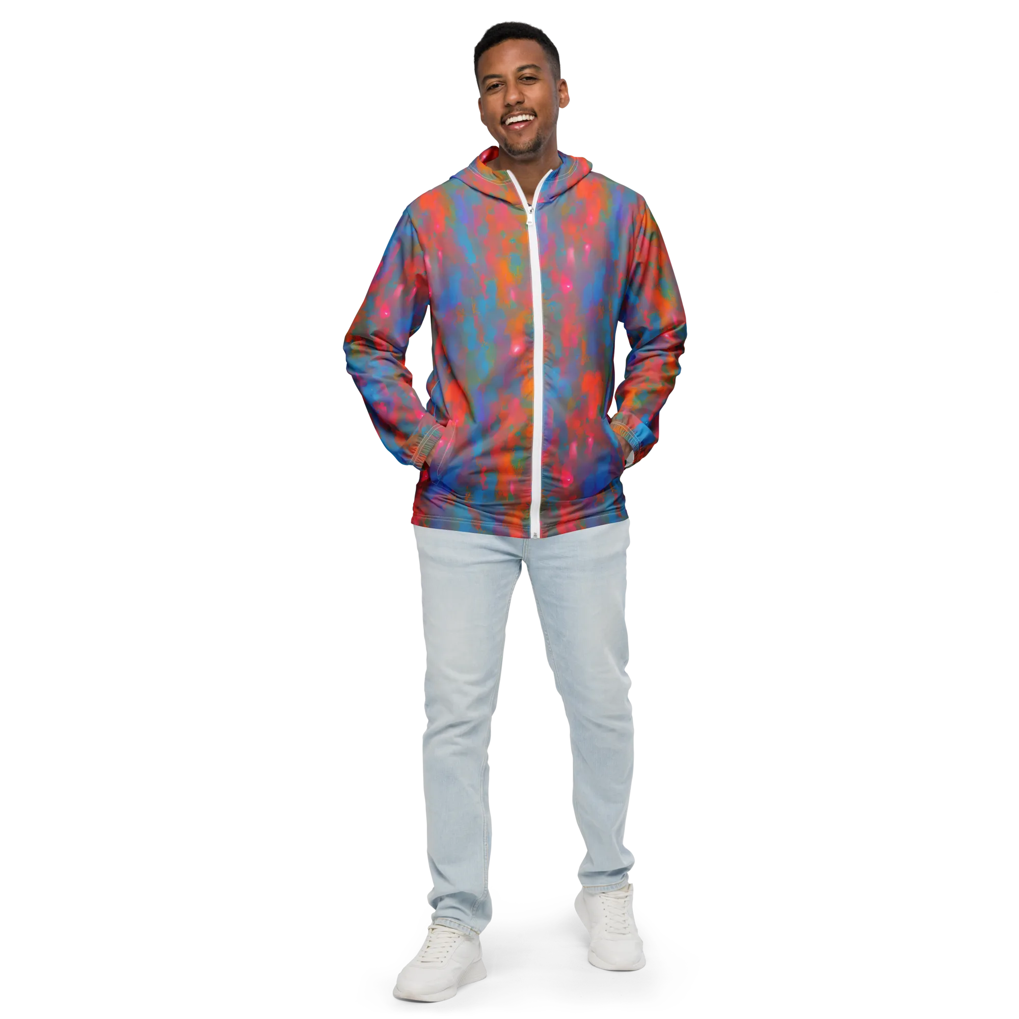 Electric Colorwash on Men's Windbreaker — Front