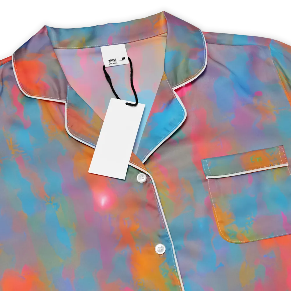 Electric Colorwash on Women's Short Sleeve Pajama Top — Product details