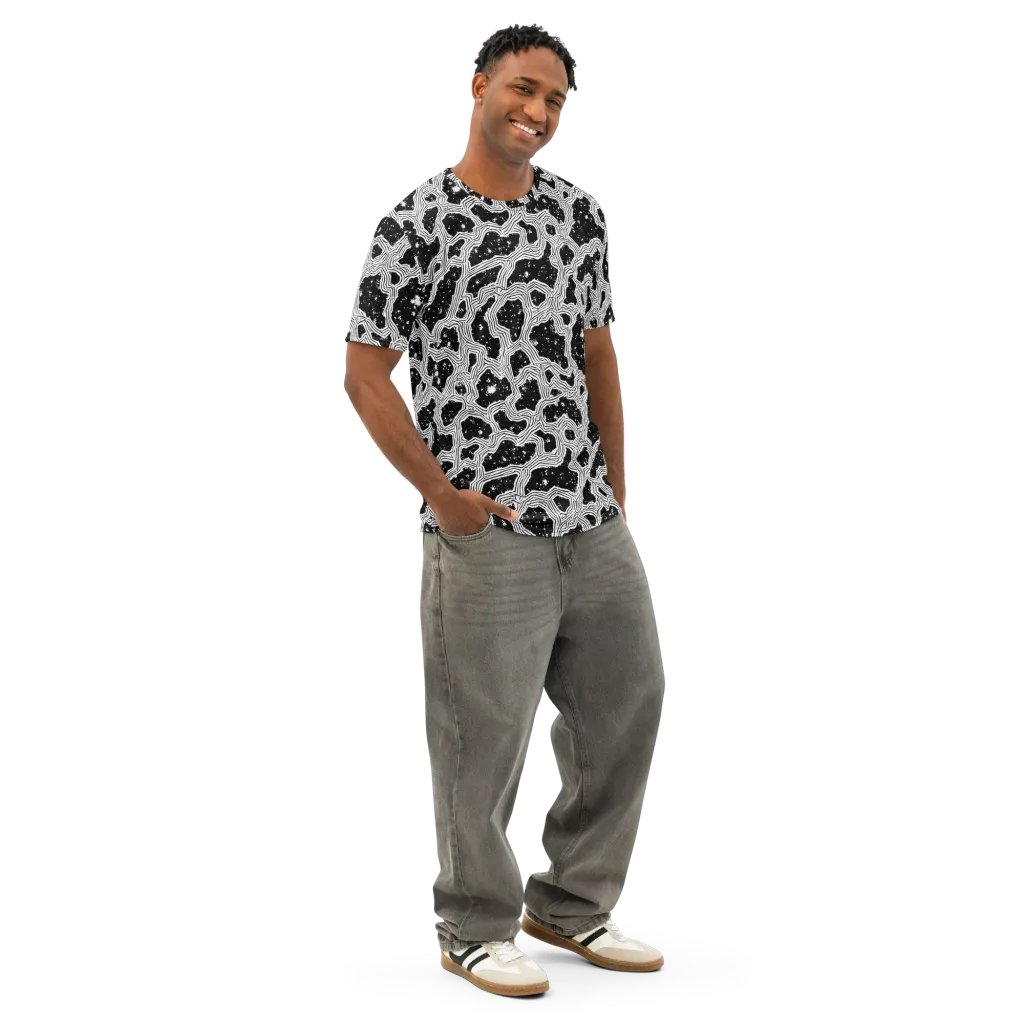 Inkstone Circuit on Men's Cotton Crew Neck T-Shirt — Right Front