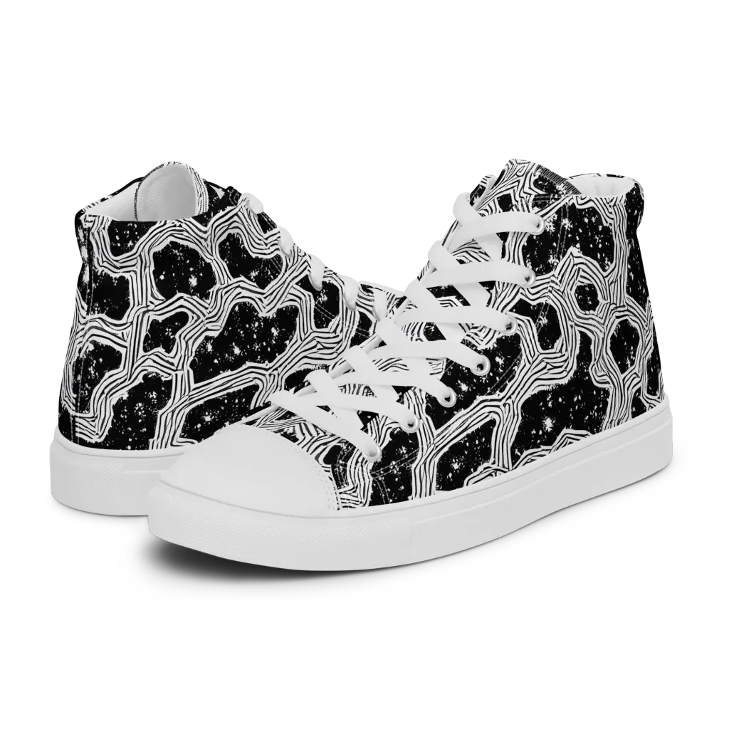 Inkstone Circuit on Men's High Top Canvas Shoes — Left
