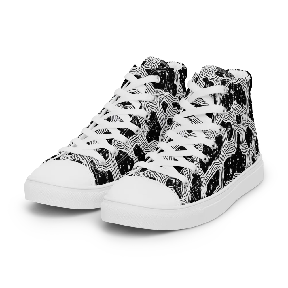 Inkstone Circuit on Women's High Top Canvas Shoes — Left Front