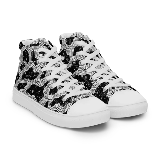 Inkstone Circuit on a Women's High Top Canvas Shoes