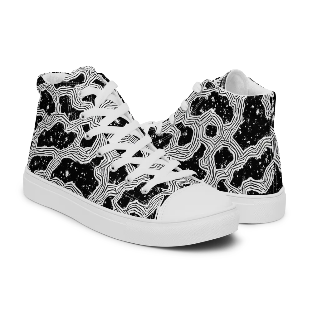 Inkstone Circuit on Women's High Top Canvas Shoes — Right