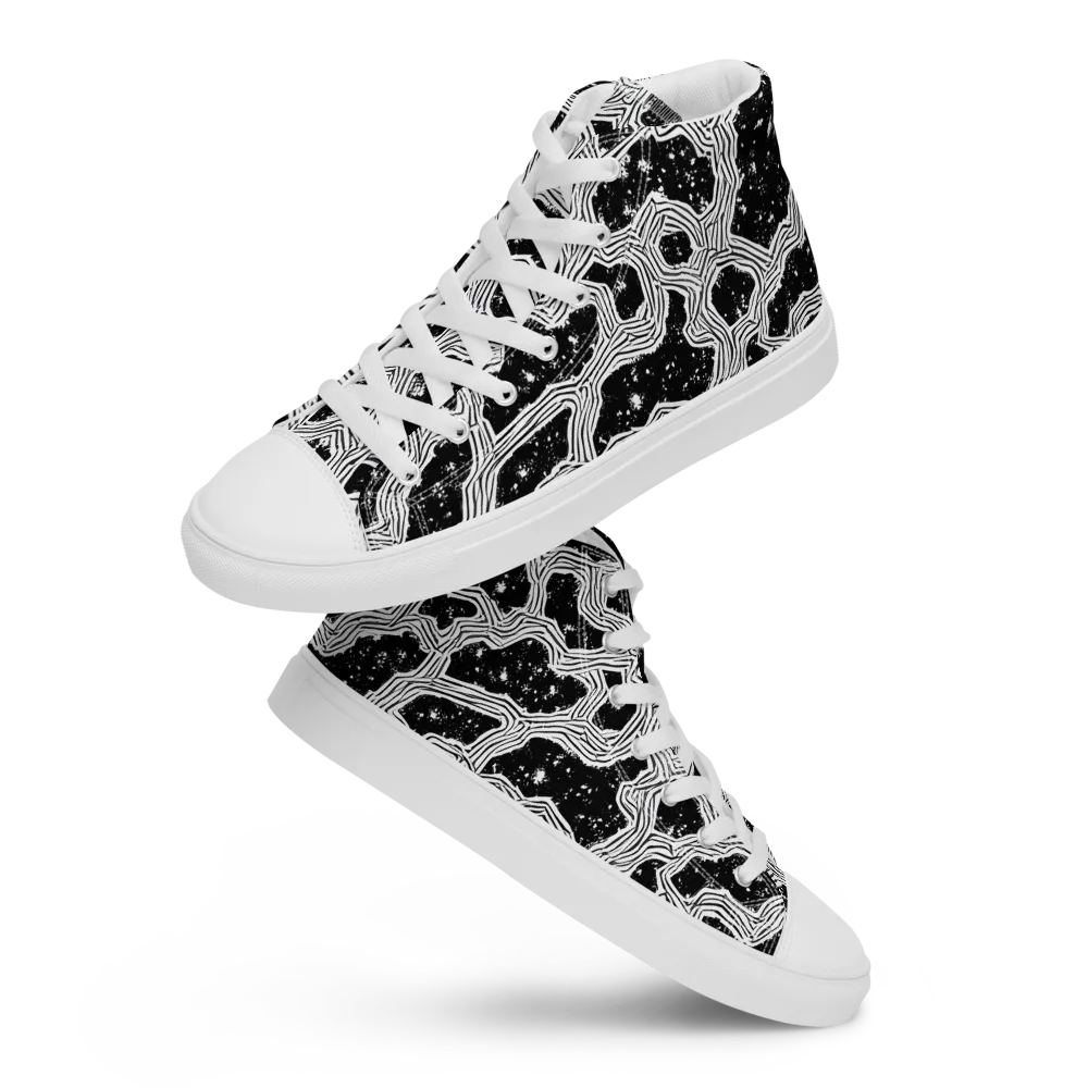 Inkstone Circuit on Women's High Top Canvas Shoes — Front