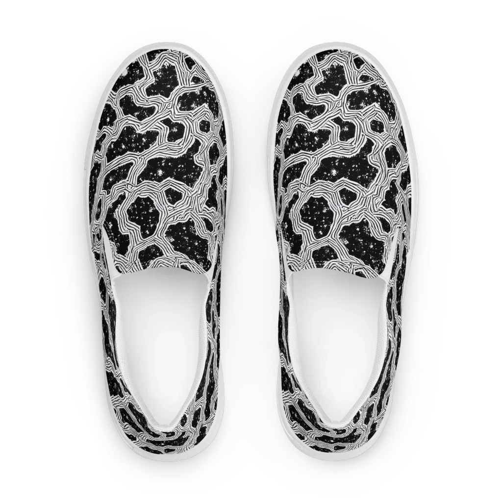 Inkstone Circuit on Men's Slip-On Canvas Shoes — Front