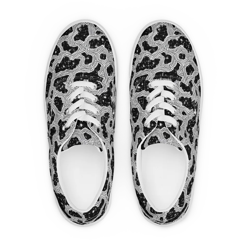 Inkstone Circuit on Men's Lace-Up Canvas Shoes — Front