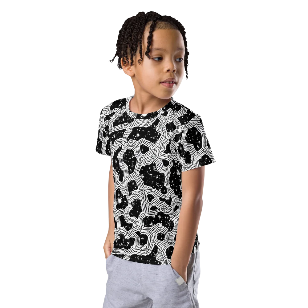 Inkstone Circuit on Kids Crew Neck T-Shirt — Left Front