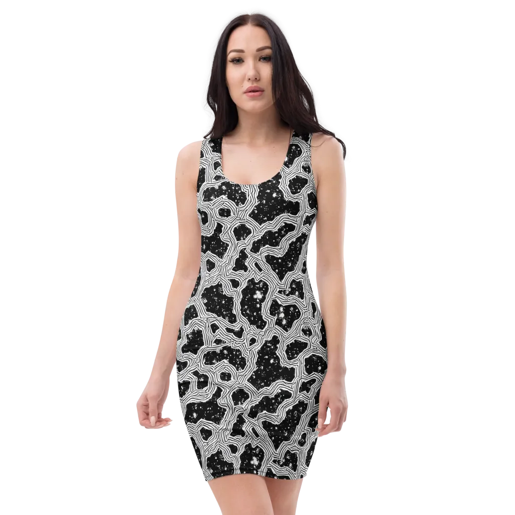 Inkstone Circuit on Bodycon Dress — Front