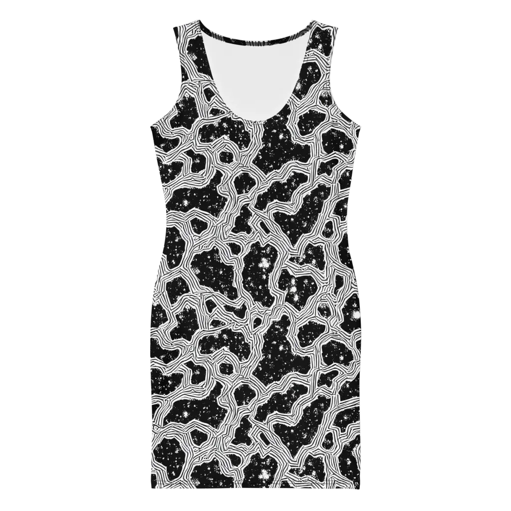 Inkstone Circuit on Bodycon Dress — Front