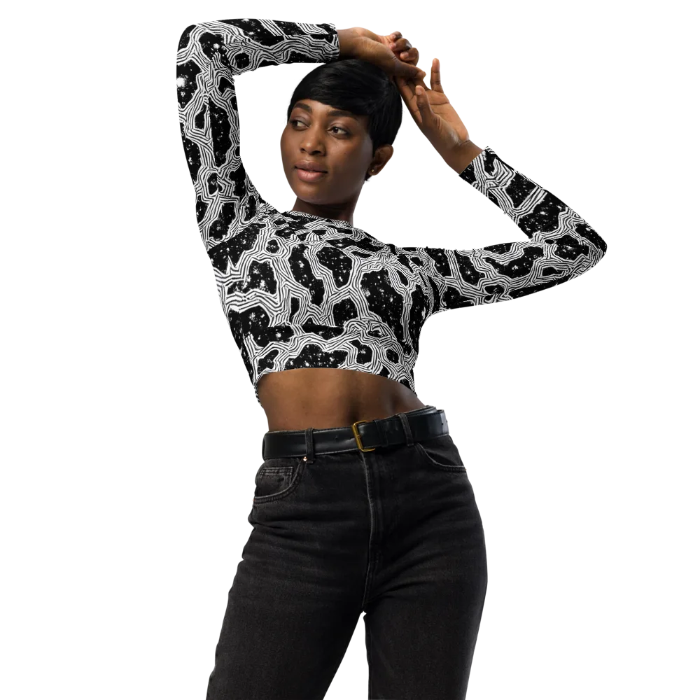 Inkstone Circuit on Long Sleeve Crop Top — Front