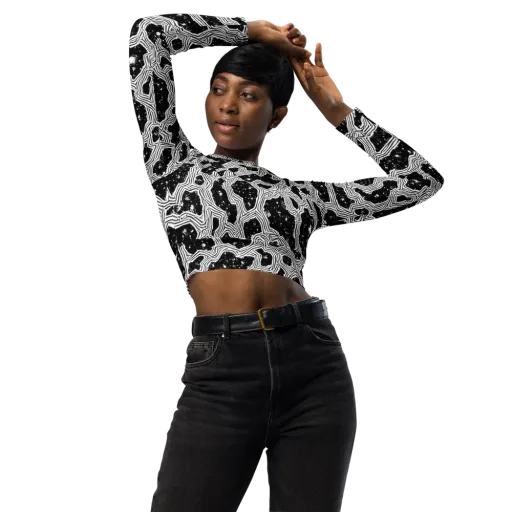 Inkstone Circuit on a Long Sleeve Crop Top