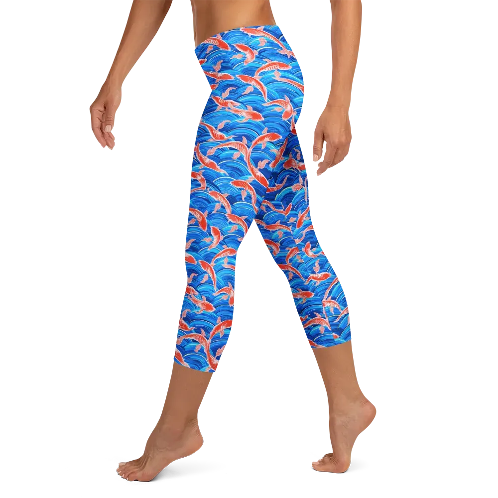Redfin Reverie on Capri Leggings — Left