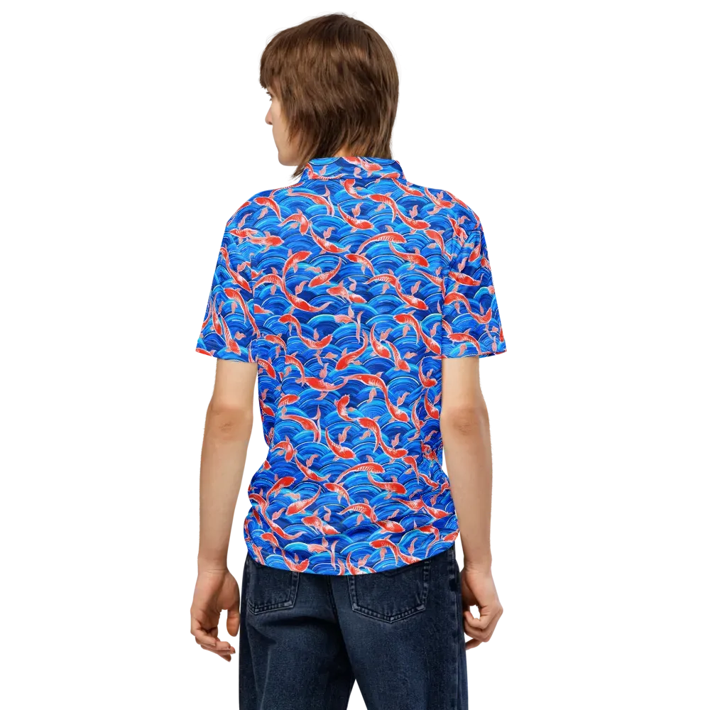 Redfin Reverie on Men's Slim Fit Polo Shirt — Back