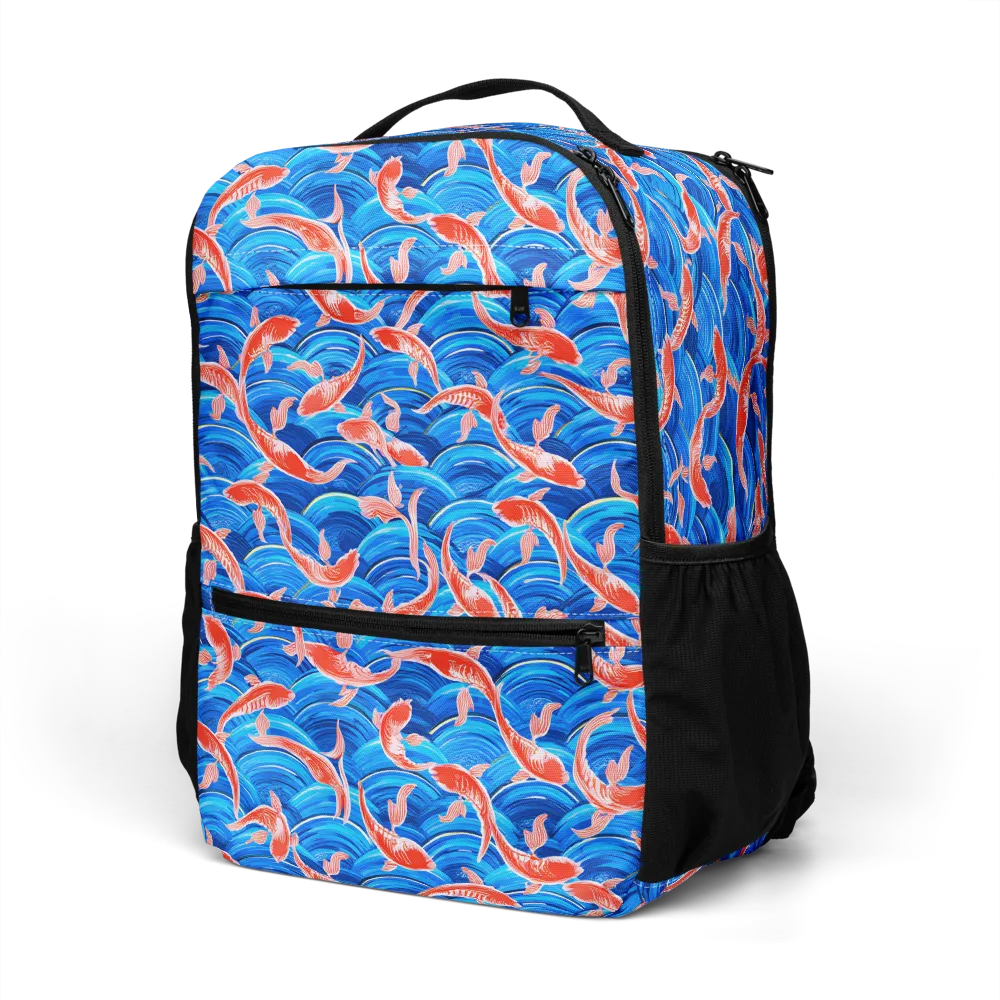 Redfin Reverie on Utility Backpack — Left Front
