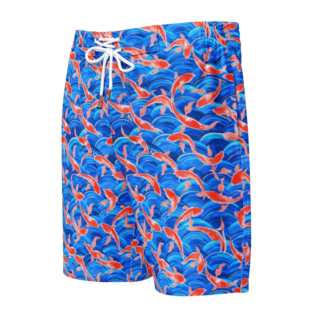Redfin Reverie on Men's Board Shorts — Front