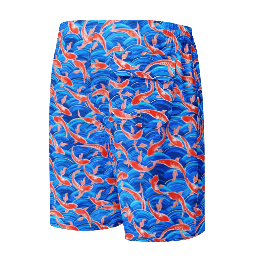 Redfin Reverie on Men's Board Shorts — Back