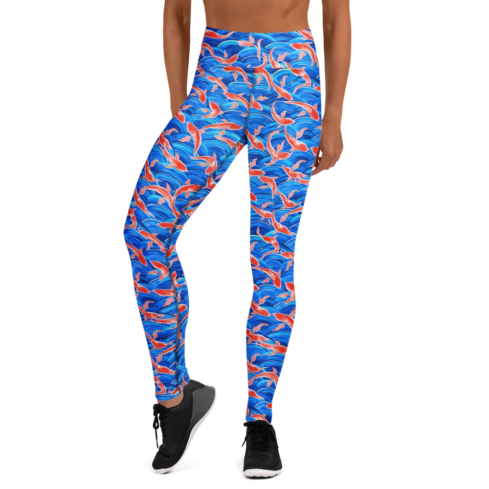 Redfin Reverie on Yoga Leggings — Front