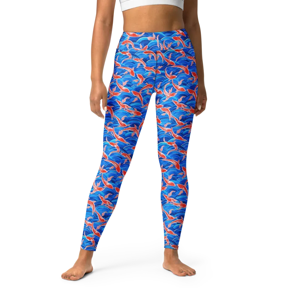 Redfin Reverie on Yoga Leggings — Front