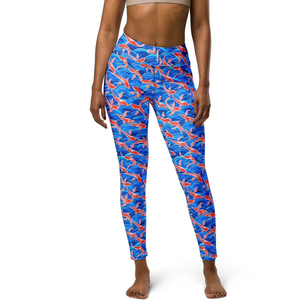 Redfin Reverie on Yoga Leggings — Front