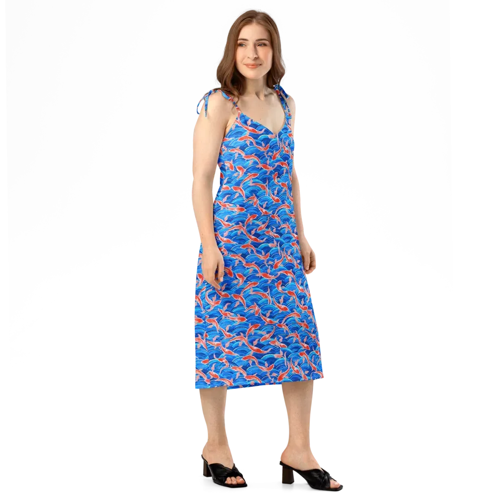 Redfin Reverie on Slip Dress — Right Front