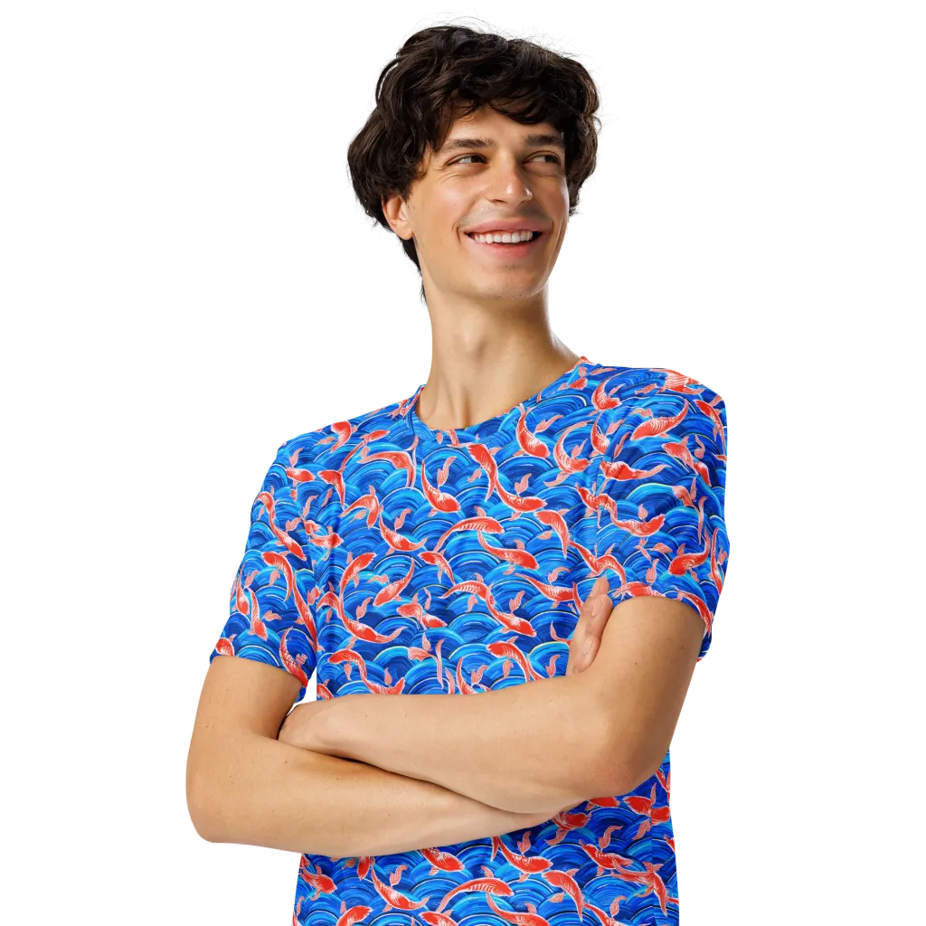 Redfin Reverie on Men's Crew Neck T-Shirt — Left Front