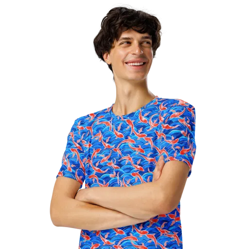 Redfin Reverie on a Men's Crew Neck T-Shirt