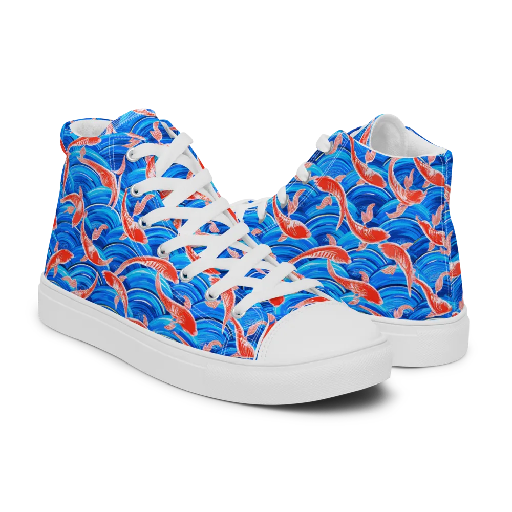 Redfin Reverie on Women's High Top Canvas Shoes — Right