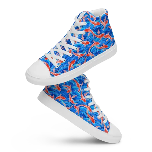 Redfin Reverie on a Women's High Top Canvas Shoes