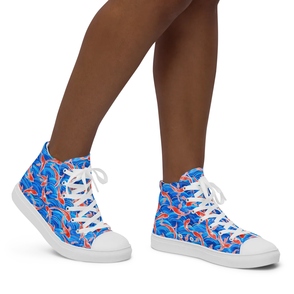 Redfin Reverie on Women's High Top Canvas Shoes — Right