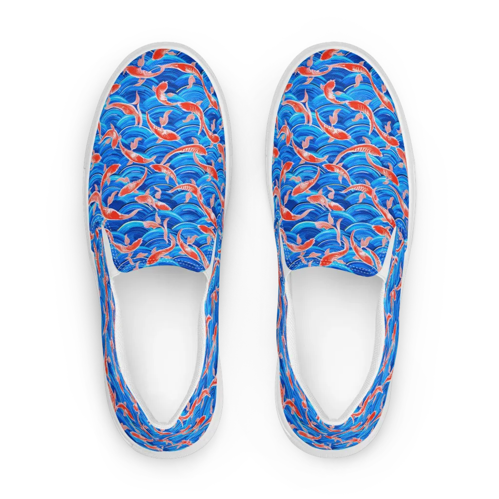 Redfin Reverie on Men's Slip-On Canvas Shoes — Front