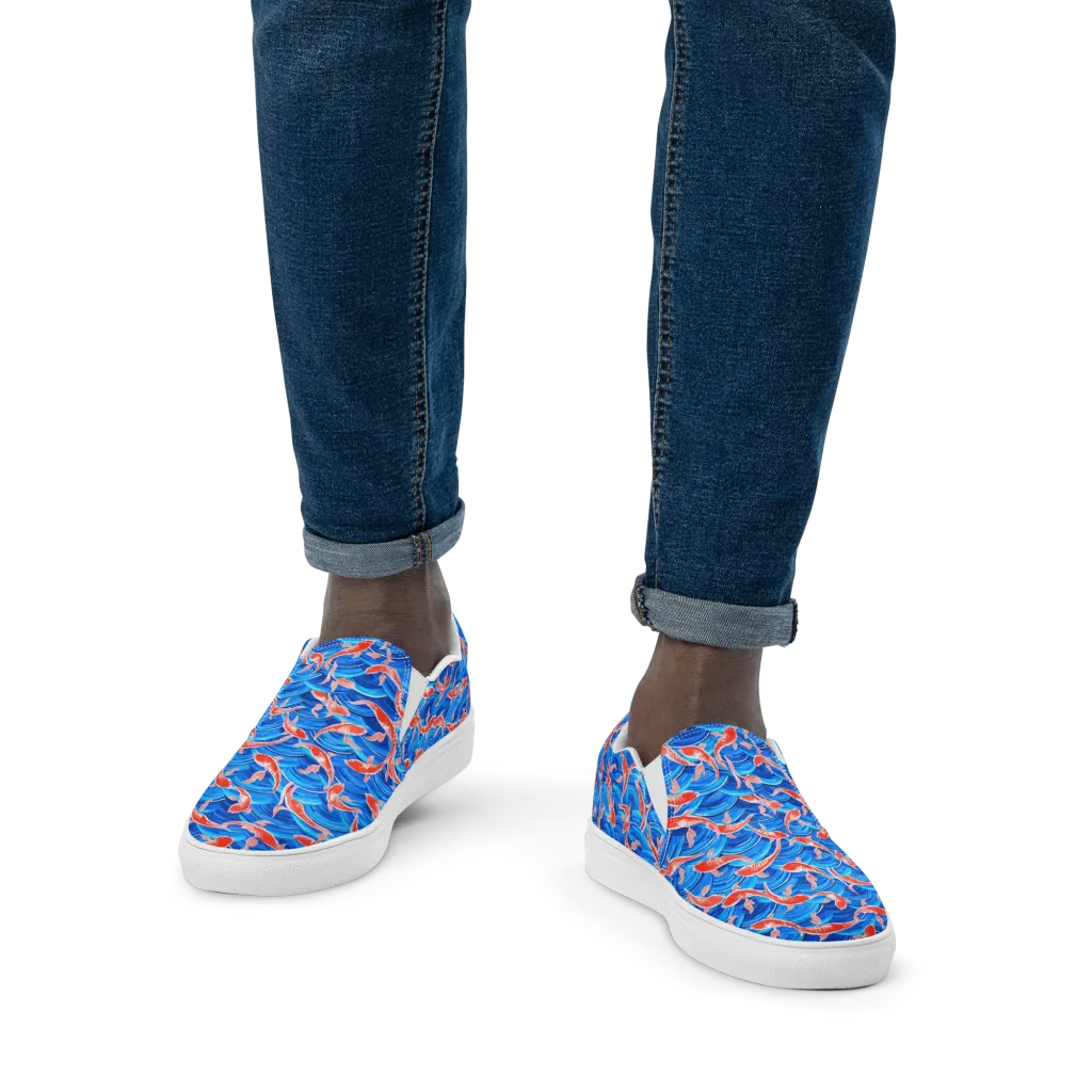 Redfin Reverie on Men's Slip-On Canvas Shoes — Front