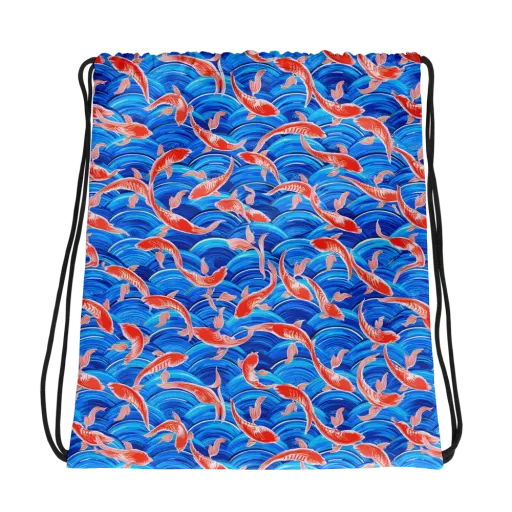 Redfin Reverie on a Drawstring Bag