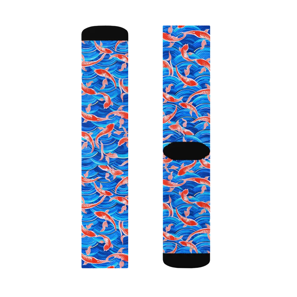Redfin Reverie on Socks — Left Sock