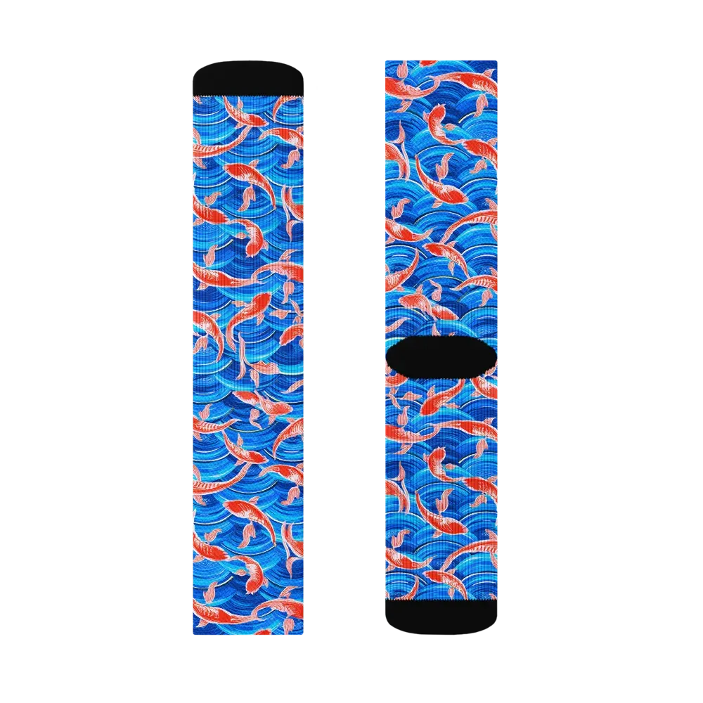 Redfin Reverie on Socks — Right Sock