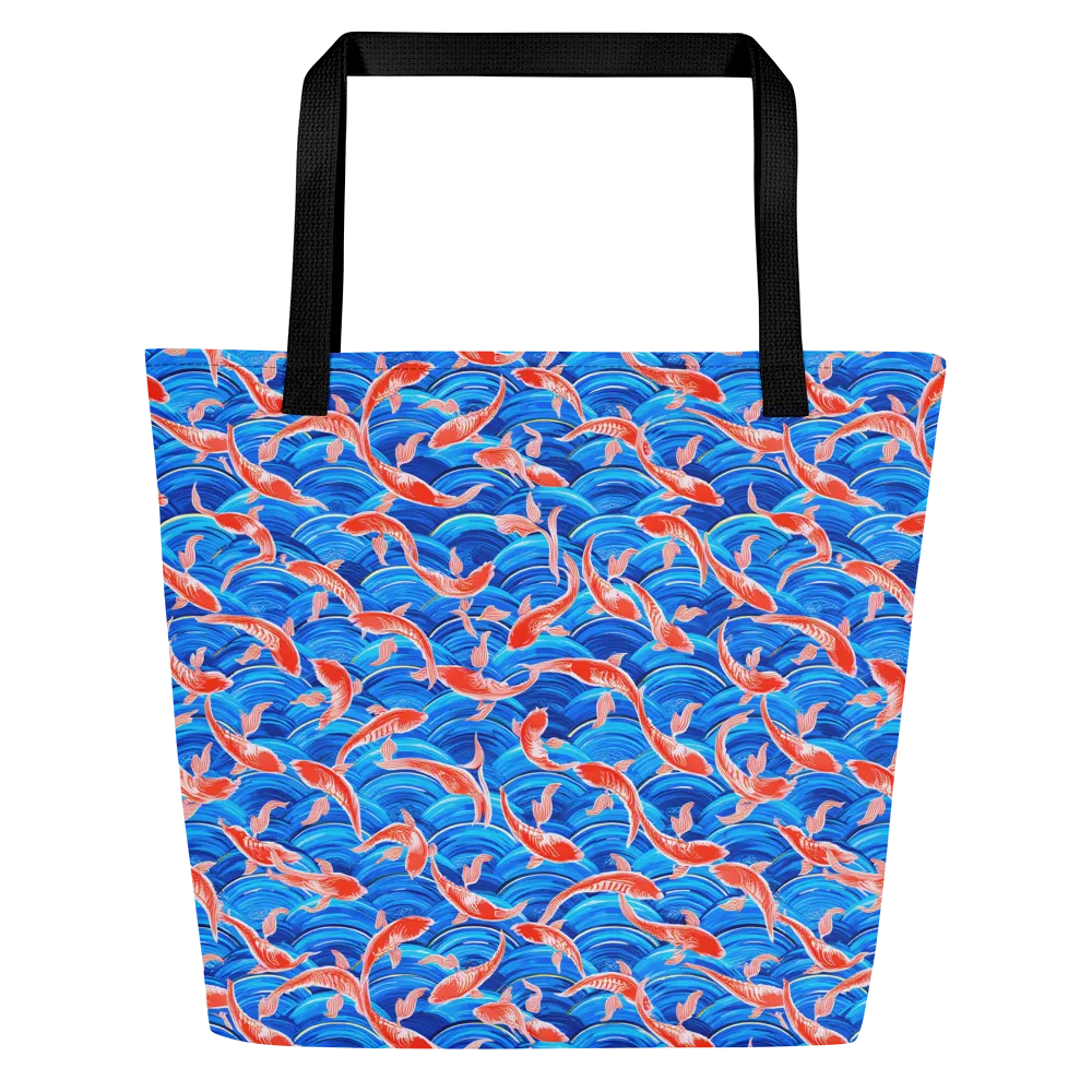 Redfin Reverie on Large Tote Bag W/ Pocket — Front